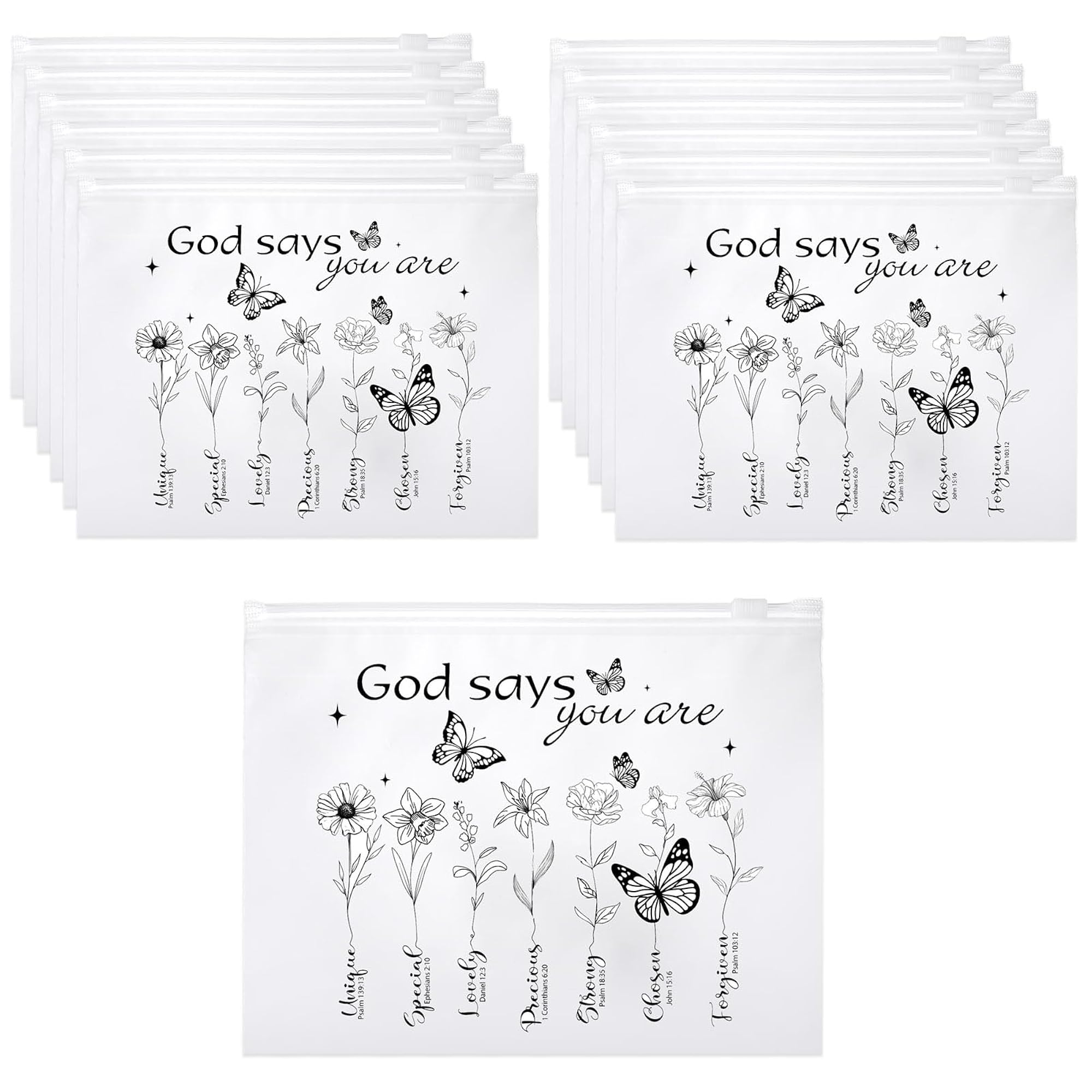 50 Pcs Bulk Makeup Bags, Inspirational Gifts